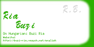 ria buzi business card